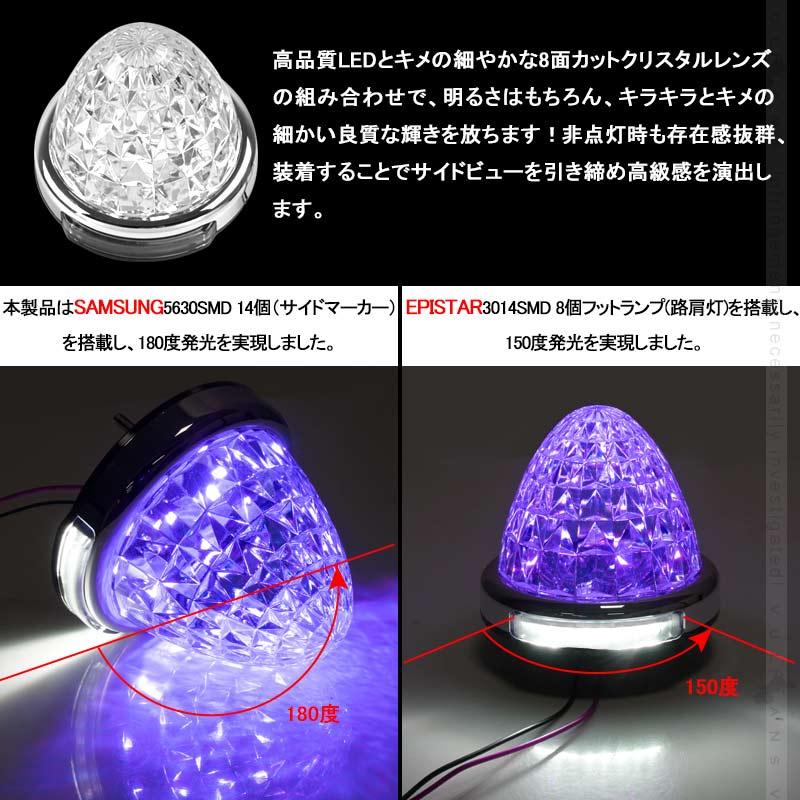 Vulcans 丸型 トラック用 LEDサイドマーカー マーカーランプ 路肩灯