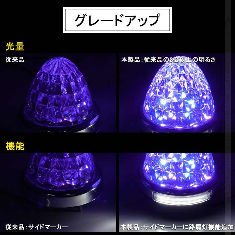 Vulcans 丸型 トラック用 LEDサイドマーカー マーカーランプ 路肩灯