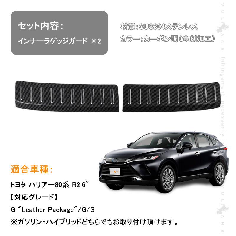 Vulcans ハリアー80系 インナーラゲッジガード カーボン調（食刻加工 