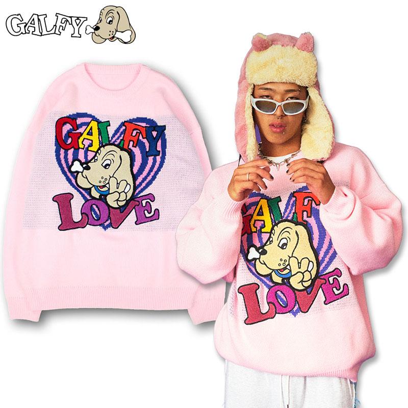 ガルフィー 愛犬家ニット 長袖セーター 133014 黒 ピンク 青L XL GALFY ブラック ブルー｜w-a-n-k-o｜03