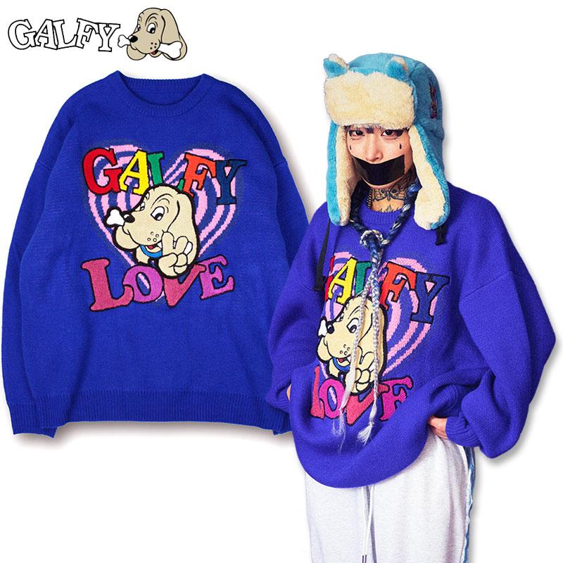 ガルフィー 愛犬家ニット 長袖セーター 133014 黒 ピンク 青L XL GALFY ブラック ブルー｜w-a-n-k-o｜04