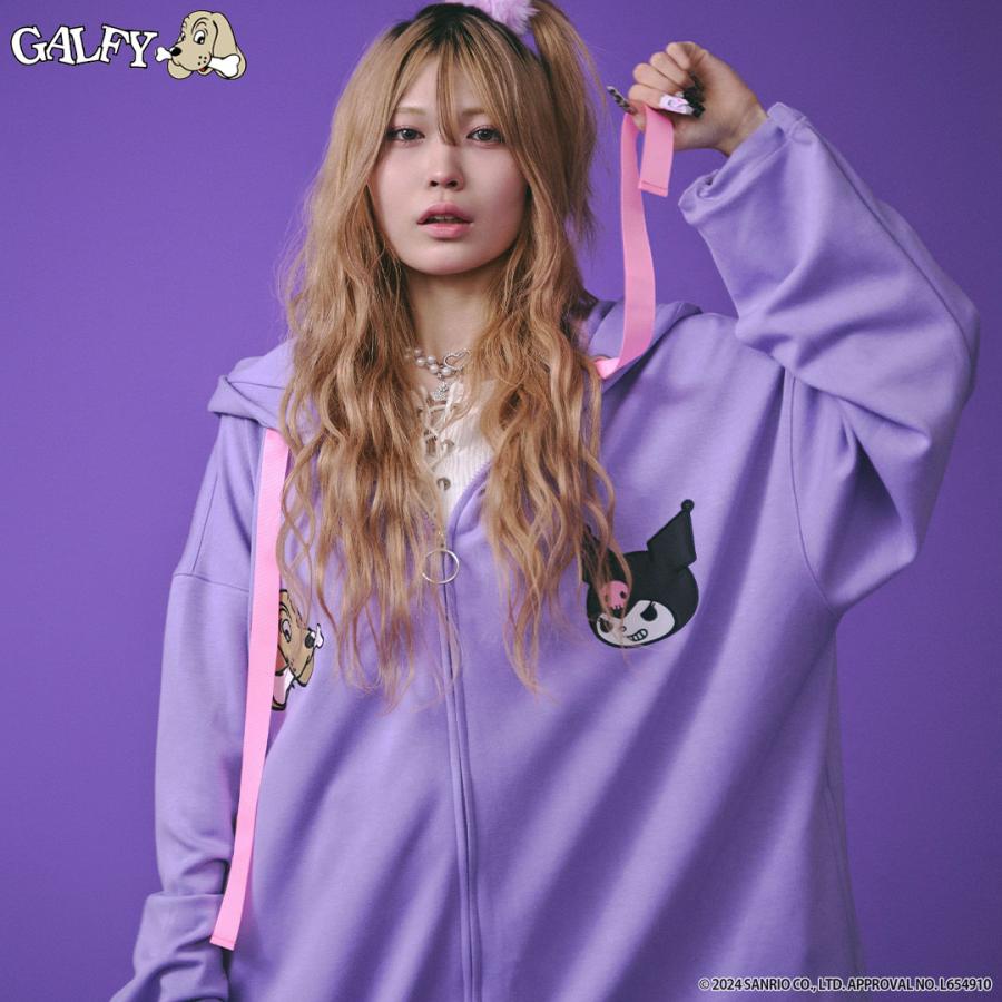 SALE 新品・クロミ × ガルフィー ダボ ボンディング ジャージパーカー L GALFY ガルフィー×クロミ 限定 レディース パーカー みんな