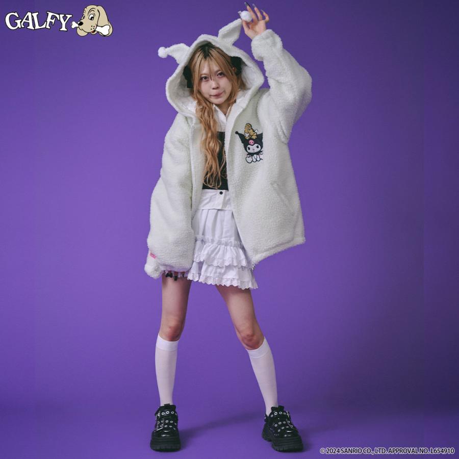 GALFY（ガルフィー） クロミ × コラボ モコモコ丸ボアずきんパーカー