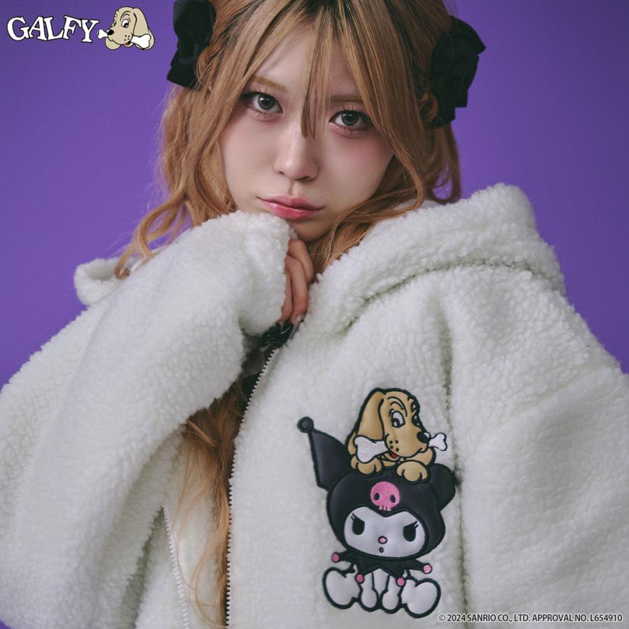 GALFY クロミ × ガルフィー コラボ モコモコ丸ボアずきんパーカー