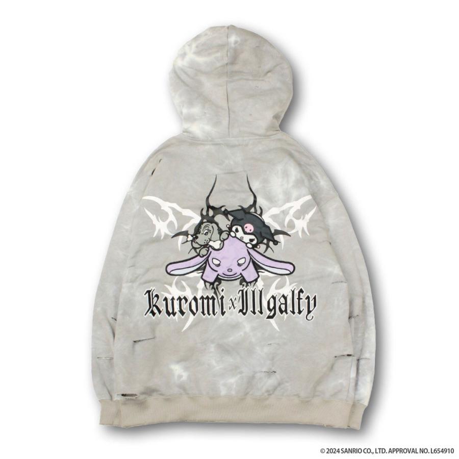 夜*苦様 GALFY　ガルフィー　パーカー GALFY クロミ × ガルフィー コラボ イルガルフィームラ染めZIP