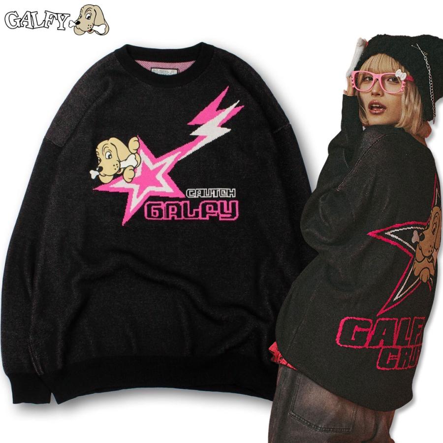 ガルフィー GALFY 星のガルフィー セーター ニット 長袖 151030 #20 BLACK #50 PINK #70 L.BLUE ヤンキー 25SS