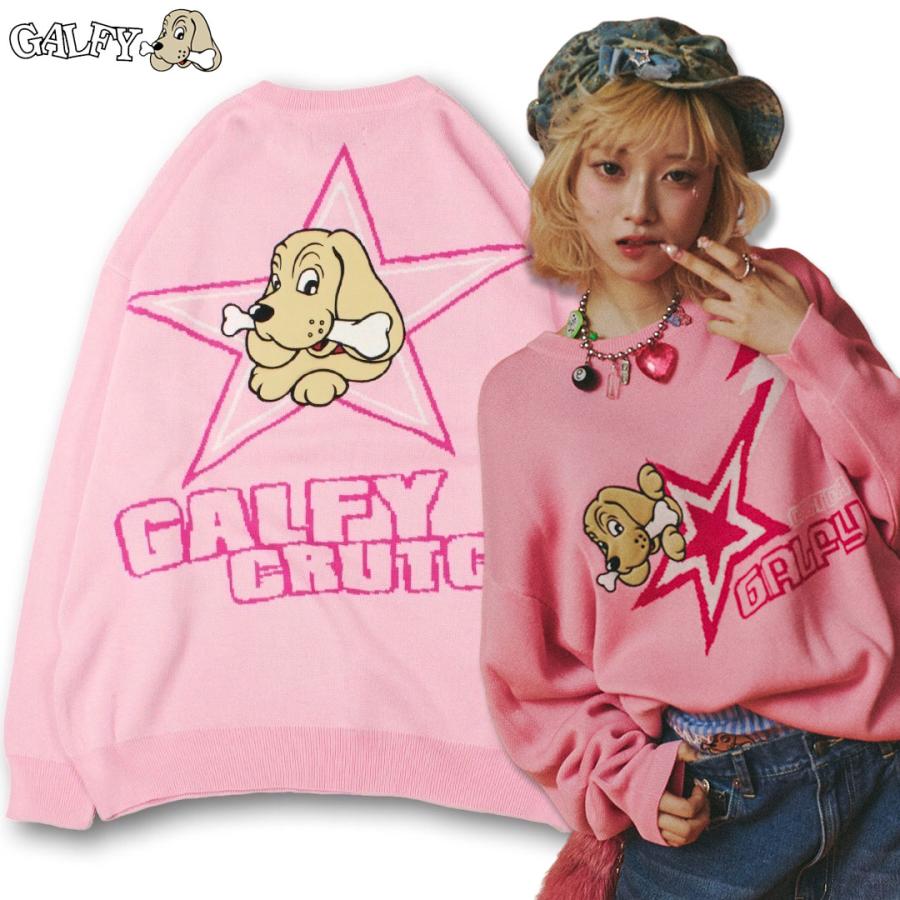 ガルフィー GALFY 星のガルフィー セーター ニット 長袖 151030 #20 BLACK #50 PINK #70 L.BLUE ヤンキー 25SS