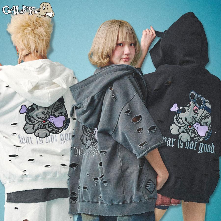 GALFY（ガルフィー） 病みに染まりし反戦 半パーカー 152024 L 中型犬 