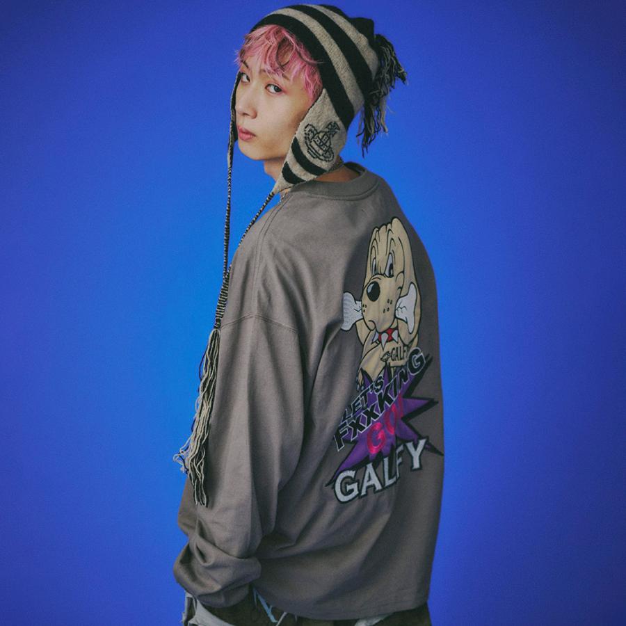 GALFY×クロミコラボ ロンT グレー 中型犬 GALFY×クロミコラボ ロンT グレー 中型犬