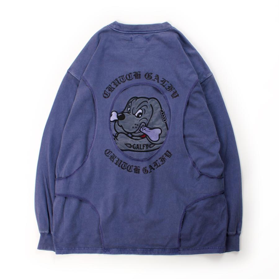 美品　GALFY ロンT 中型犬　ユニセックス GALFY（ガルフィー） 穴の向こうにわんちゃんロンTee 153058 BLACK