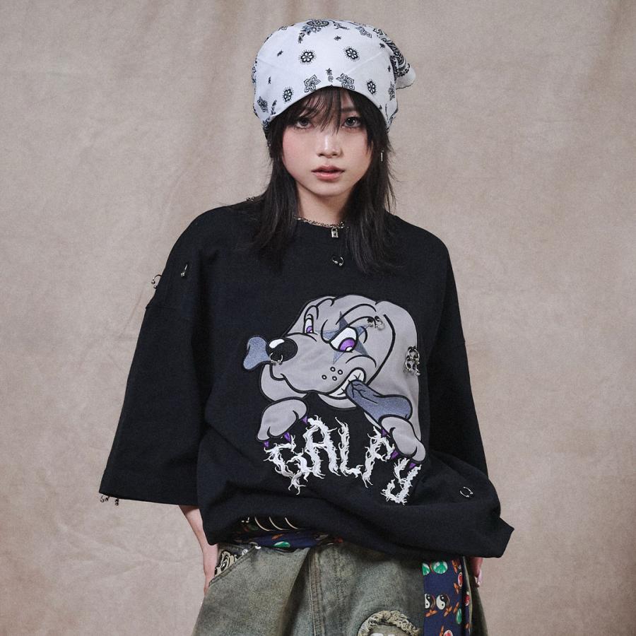 GALFY（ガルフィー） バチバチ ピアス Tee 162028 Tシャツ 半袖 犬 DOG