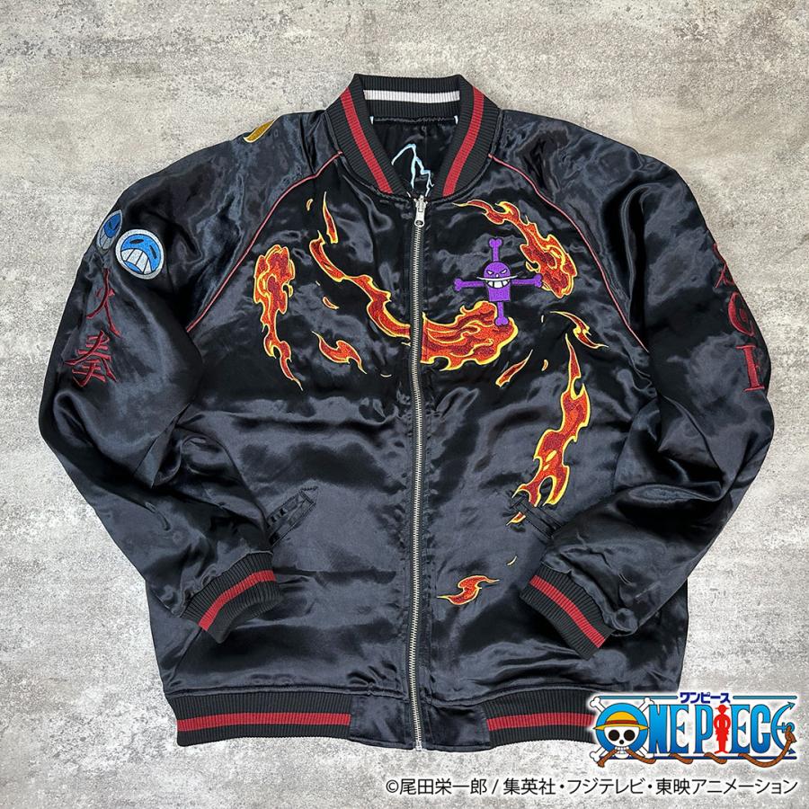 ONE PIECE × 絡繰魂 エース × 白ひげ　リバーシブル スカジャン 絡繰魂×ONE PIECE エース×白ひげ刺繍リバーシブルスカジャン