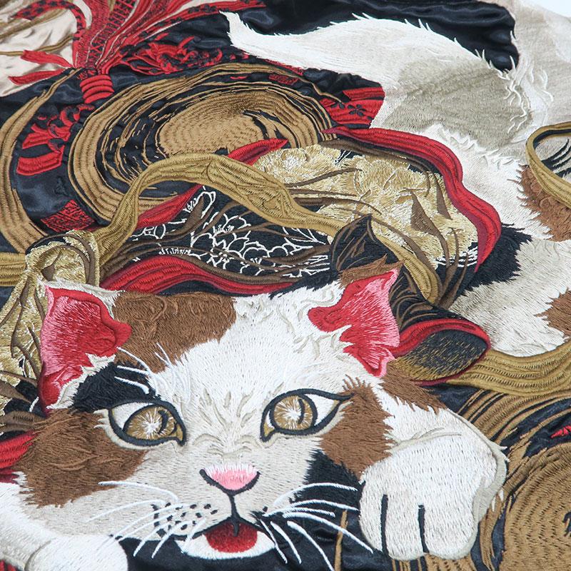 絡繰魂 化け猫 リバーシブルスカジャン M L XL XXL 251002 黒 20