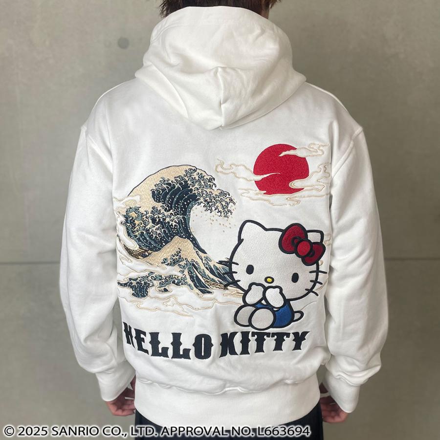 希少【抜刀娘 雅結 HELLO KITTY SANRIO】刺繍 和柄 パーカー 絡繰魂 絡繰魂×HELLO KITTYコラボ KARAKURI TAMASHII ハローキティ