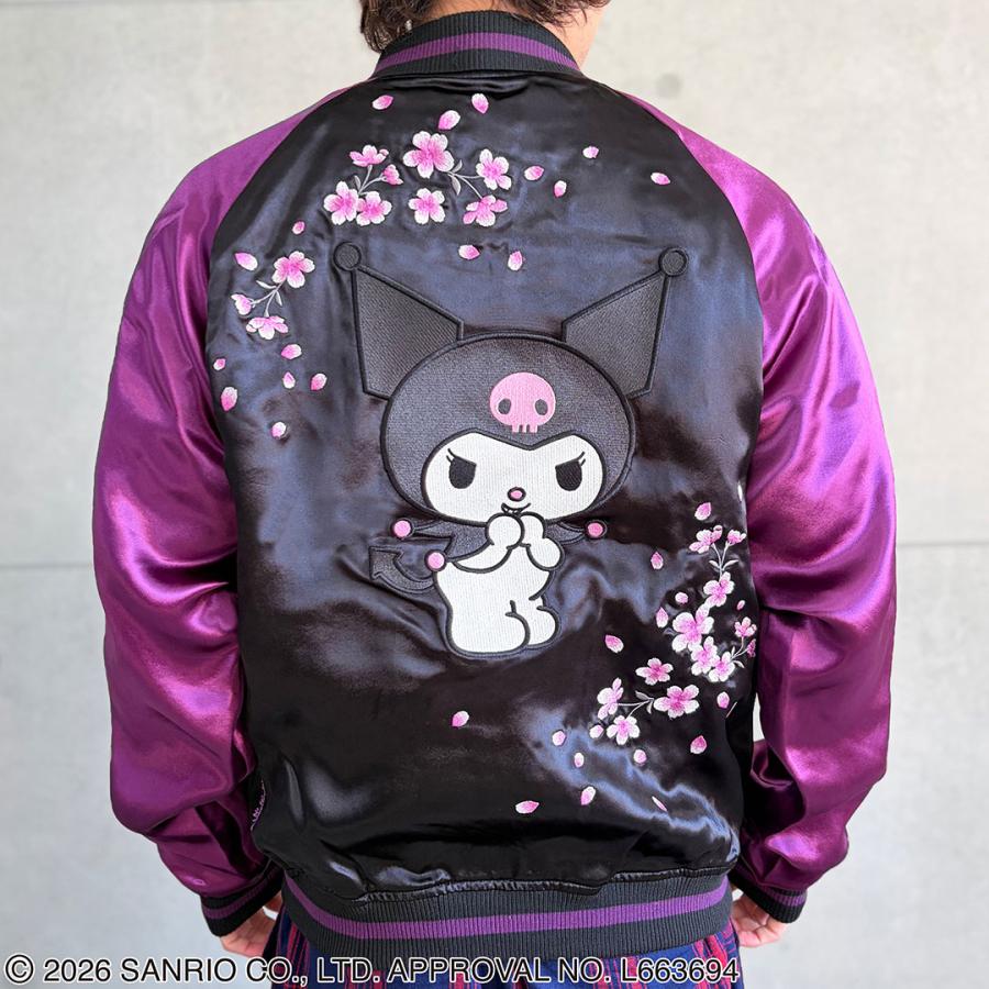絡繰魂 × クロミコラボ リバーシブルスカジャン 桜 JAPAN ドクロ
