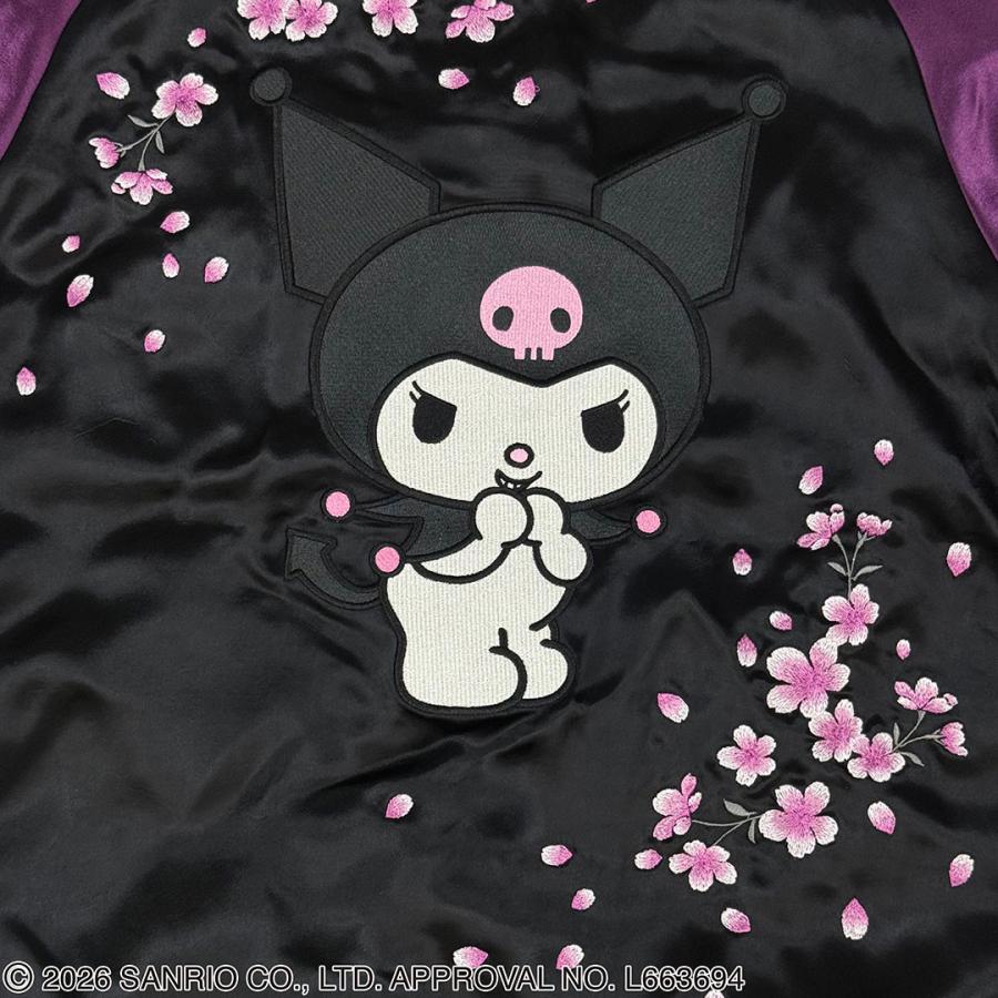 絡繰魂 × クロミコラボ リバーシブルスカジャン 桜 JAPAN ドクロ