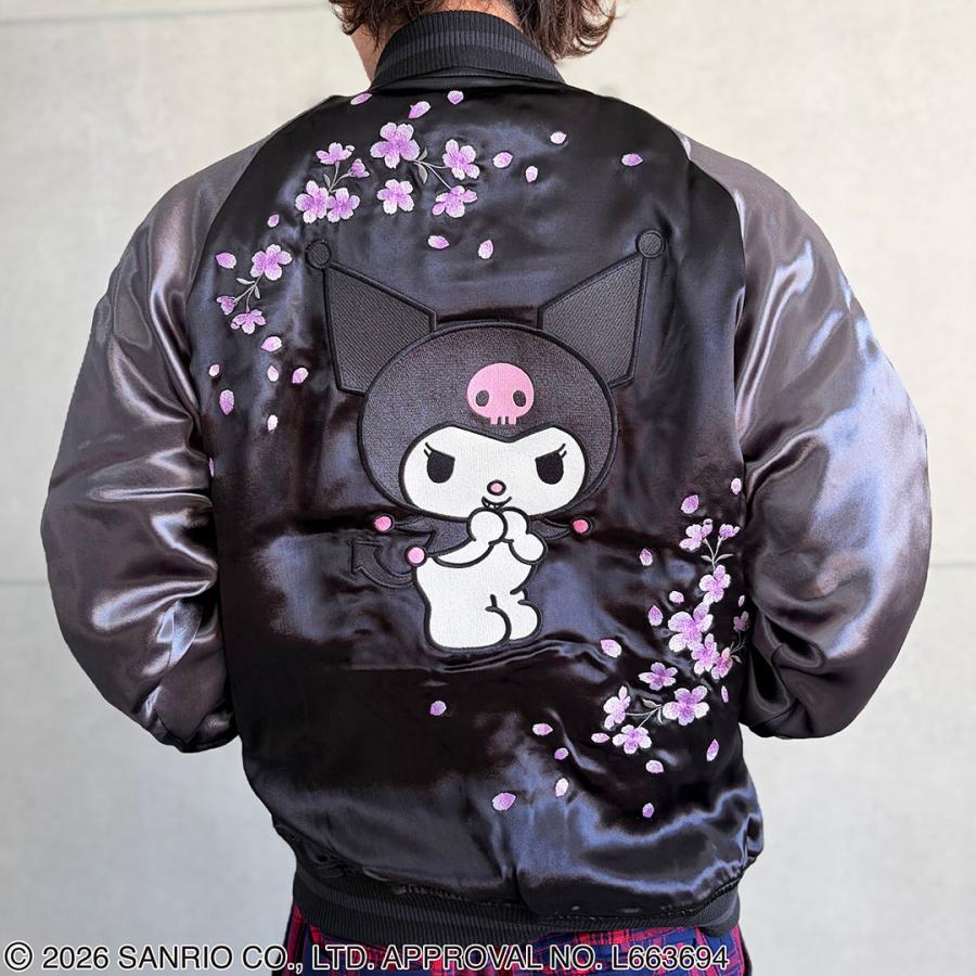 絡繰魂 × クロミコラボ リバーシブルスカジャン 桜 JAPAN ドクロ