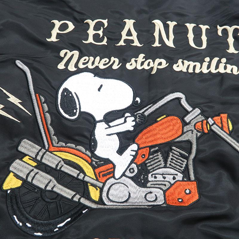 SNOOPY×Flagstaff PEANUTS BIKER MA-1 黒XL Flag staff（フラッグスタッフ） スヌーピー MA-1 フライトジャケット