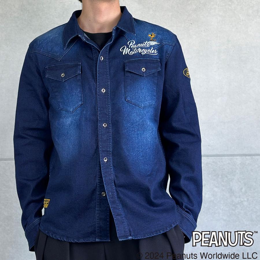 FlagStaff × PEANUTS【XL】半袖刺繍シャツ　ブルー メンズ FlagStaff × PEANUTS【XL】半袖刺繍シャツ ブルー