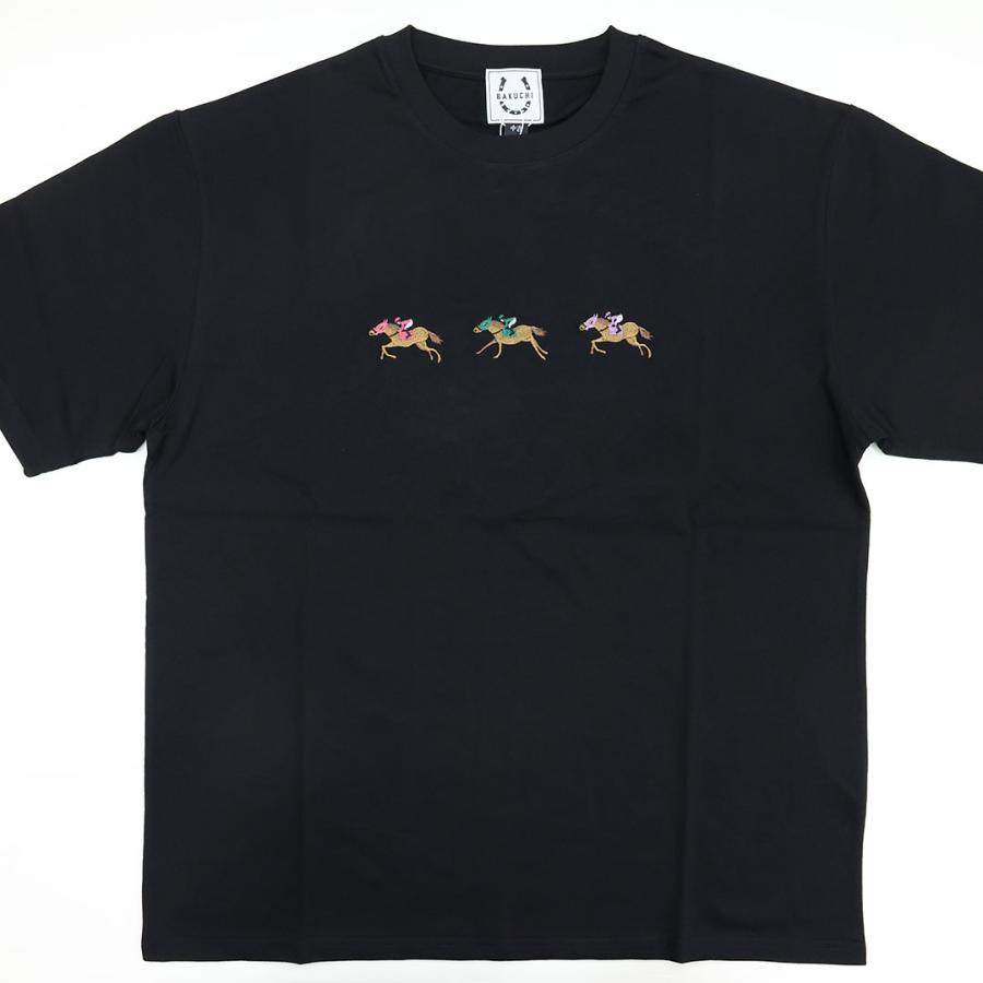 BAKUCHI 博打 競馬 TEE Tシャツ 826535 #90 WHITE #99 BLACK 馬 競走馬