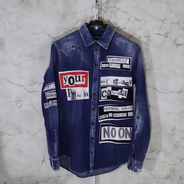 即発送可能】 DSQUARED2 Leatherett Dan Denim Jacket ディー