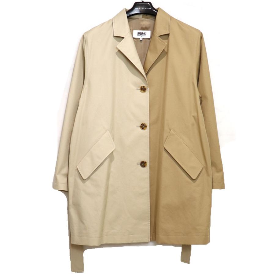 日本未入荷 入手困難 ss Mm6 Maison Margiela Bicolor Jacket エムエムシックス メゾンマルジェラ レディース アウター 配色 トレンチ コート ベルト チェスター 38 M ベージュ 売り尽くしセール Skylanceronline Com