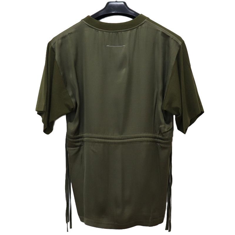 MM6 Spliced T-Shirt Maison Margiela エムエムシックス メゾンマルジェラ トップス 無地 ドローコード Tシャツ  カットソー XS カーキ W-CLASS - 通販 - PayPayモール