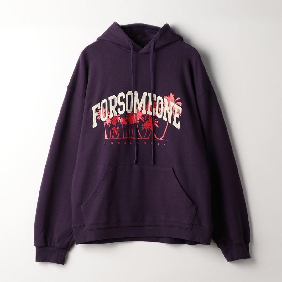 トップス FORSOMEONE フォーサムワン PALM HOODE PURPLE スウェット 