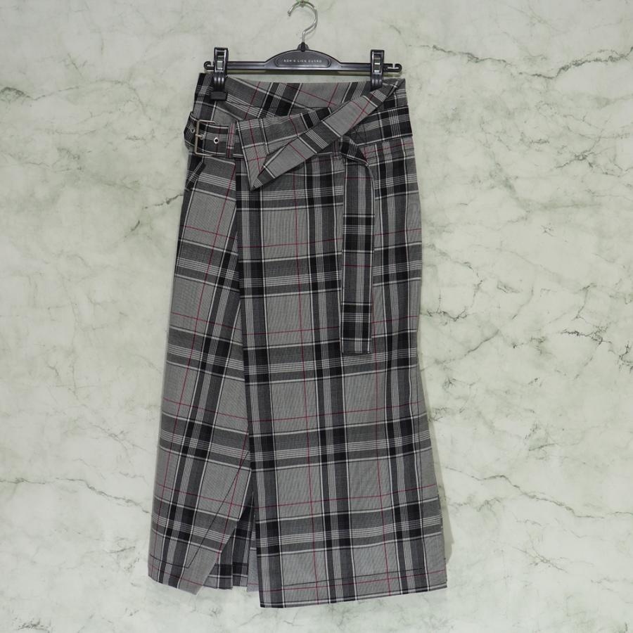 W Class 19aw 3 1phillip Lim Plaid Belted Topstitch Skirt スリーワンフィリップリム レディース ボトムス グレンチェック ウール ラップ スカート 0 Xs