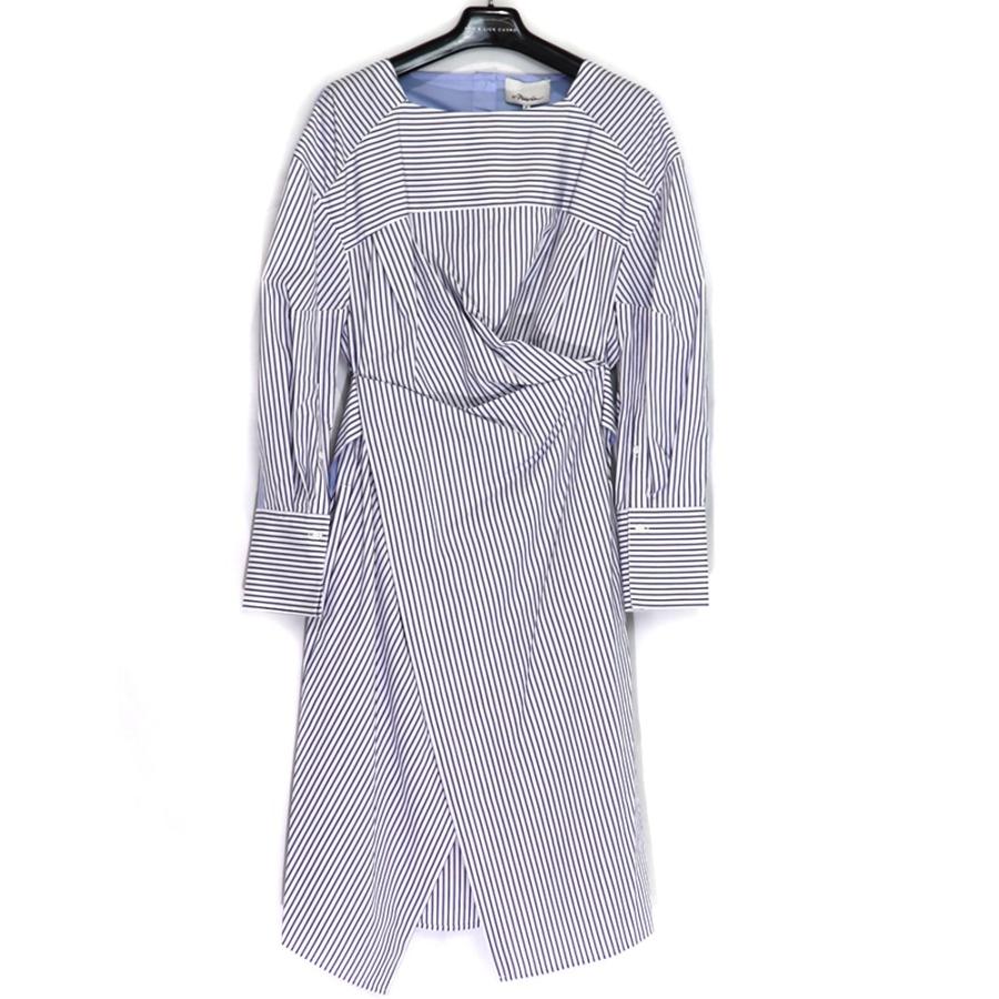 ss 3 1phillip Lim Striped Overlap Shirt Dress スリーワンフィリップリム レディース ストライプ シャツ ワンピース 長袖 2 M W Class 通販 Paypayモール