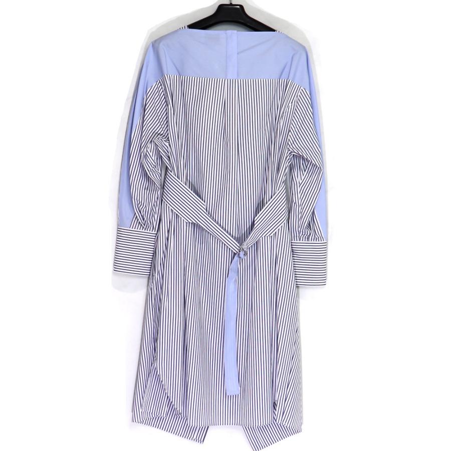 3.1Phillip Lim STRIPED OVERLAP SHIRT DRESS スリーワンフィリップリム レディース ストライプ シャツ ワンピース 長袖 2 M｜w-class｜03