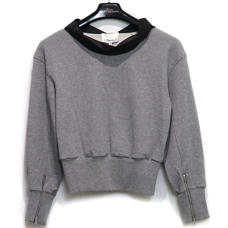 3.1 Phillip Lim 3.1Phiillip 3/4 SLV FRENCH TERRY COWL NECK PO 
