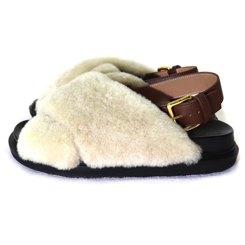 MARNI / FUSSBETT SHOE マルニ ムートン ファー クロス サンダル 35 36 MARNI / FUSSBETT SHOE マルニ ムートン ファー クロス サンダル 35 36