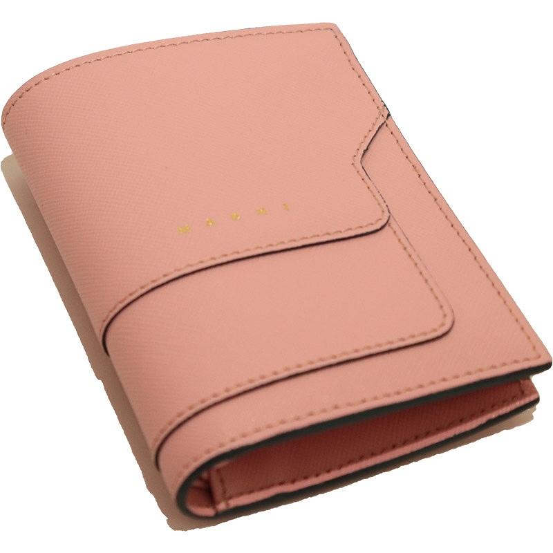 aw Marni Vitello Saffiano Billfold マルニ レディース サフィアーノ レザー ミニ ウォレット 二つ折り 財布 ピンク W Class 通販 Paypayモール