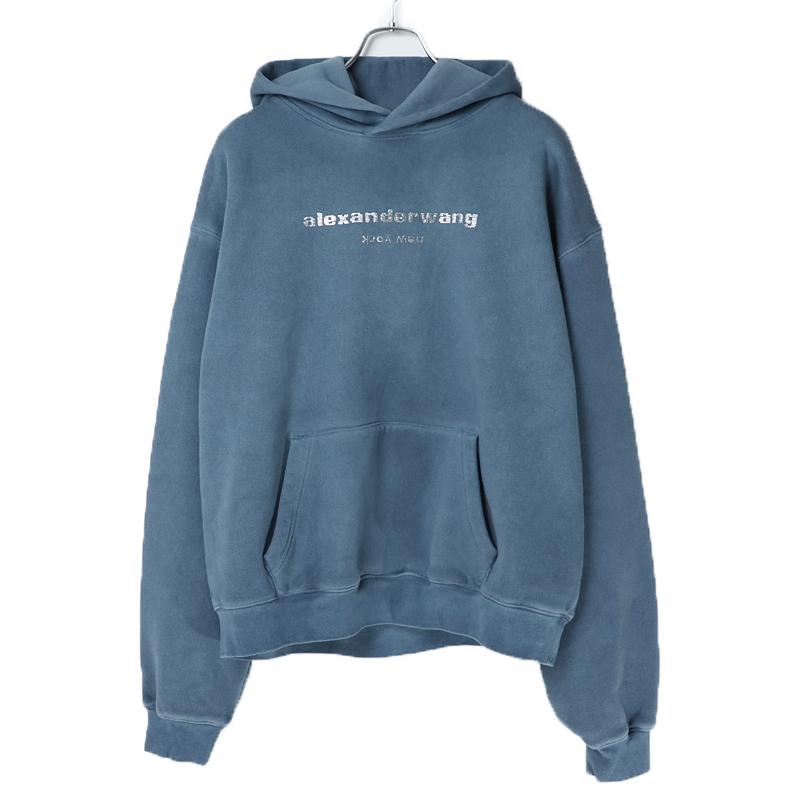 22SS alexanderwang HOTFIX LOGO HOODIE IN CONDENSED FLEECE
