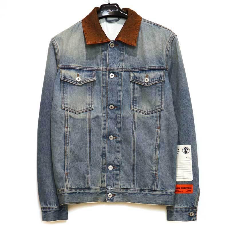 HERON PRESTON CONTARST DENIM TRUCKER ヘロンプレストン メンズ  