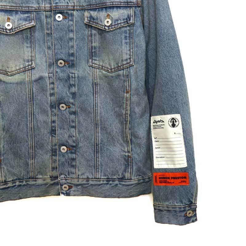 HERON PRESTON CONTARST DENIM TRUCKER ヘロンプレストン メンズ  