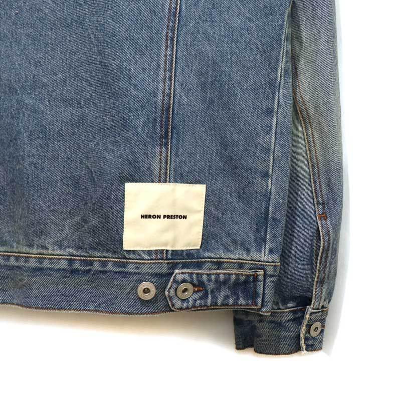 HERON PRESTON CONTARST DENIM TRUCKER ヘロンプレストン メンズ  