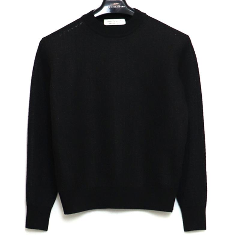 beautiful people double mes crew neck pullover ビューティフルピープル レディース トップス ニット プルオーバー 36 ブラック｜w-class