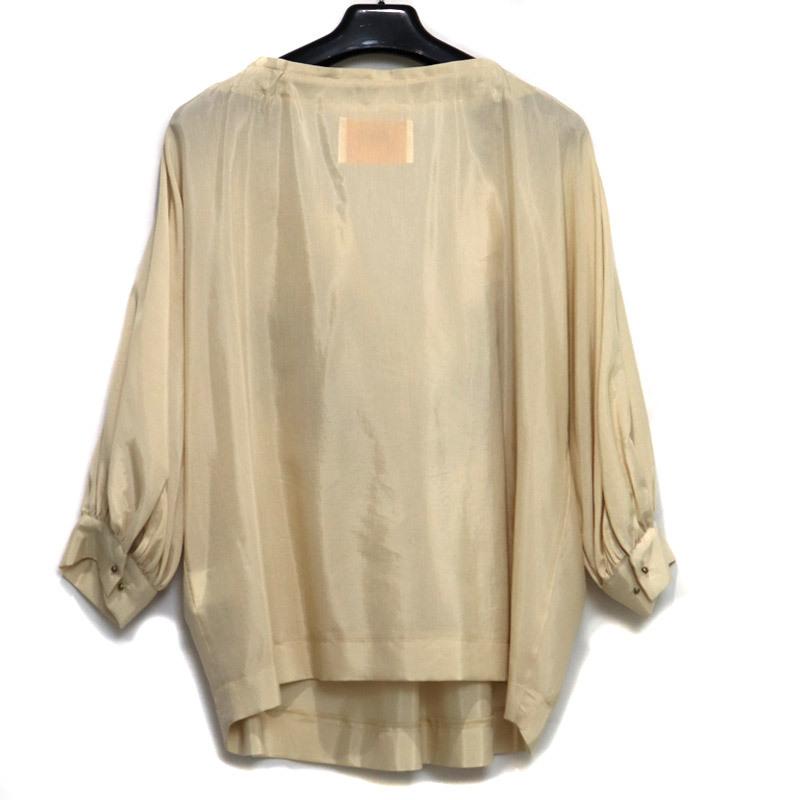 AKIKO AOKI ベージュ刺繍 シャツブラウス