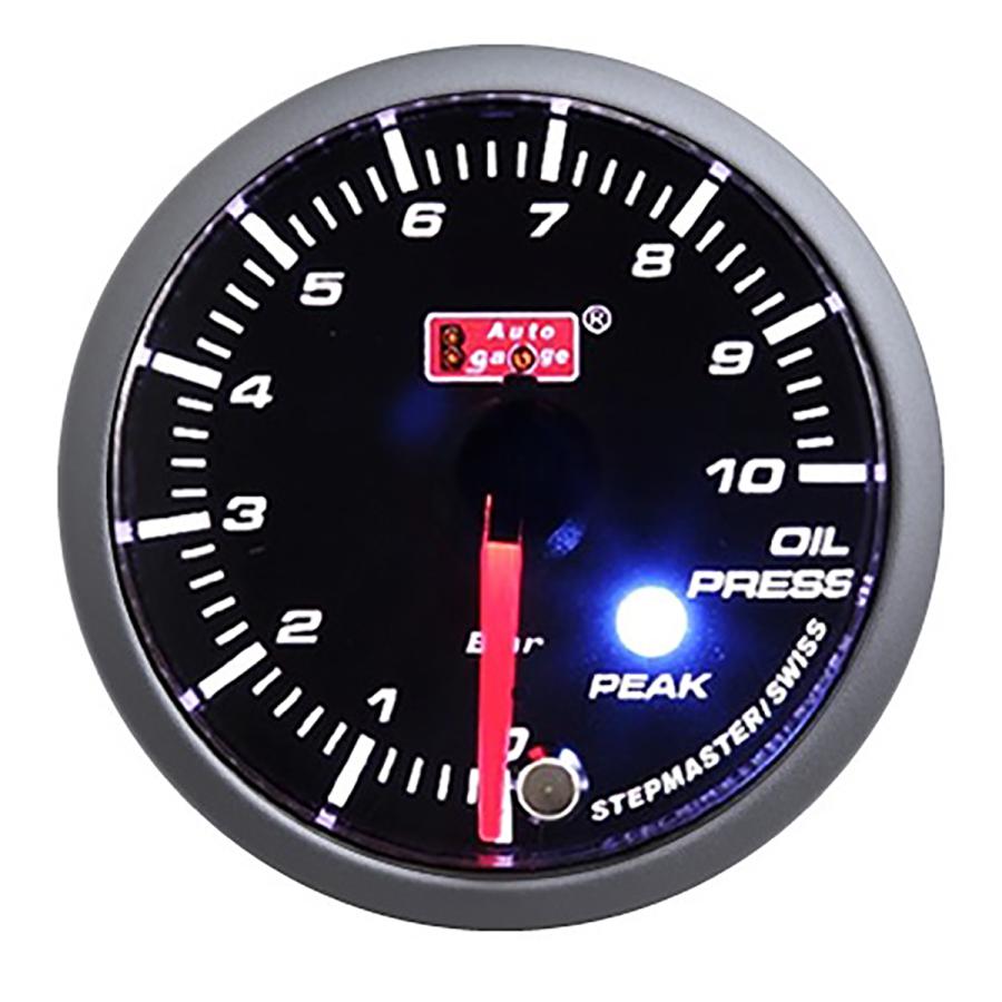 AUTOGAUGE オートゲージ PKシリーズ 油圧計 メーター径52mm スイス製ステップモーター スモークフェイス 追加メーター 後付け