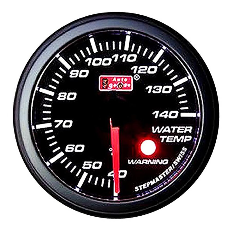 AUTOGAUGE 水温計 SMシリーズ 黒 60mm スイス製ステップモーター スモークフェイス 追加メーター 後付け 車 ホワイトLED オートゲージ WEIMALL｜w-class