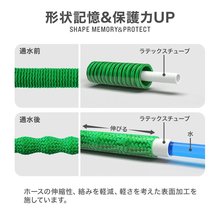 伸びるホース 15m 2層式 高耐久 リール 洗車ホース 散水ホース 伸縮 ジョイント 5m おしゃれ ノズル付き 蛇口 庭 収納 延長 おすすめ 丈夫 ガーデニング WEIMALL｜w-class｜12