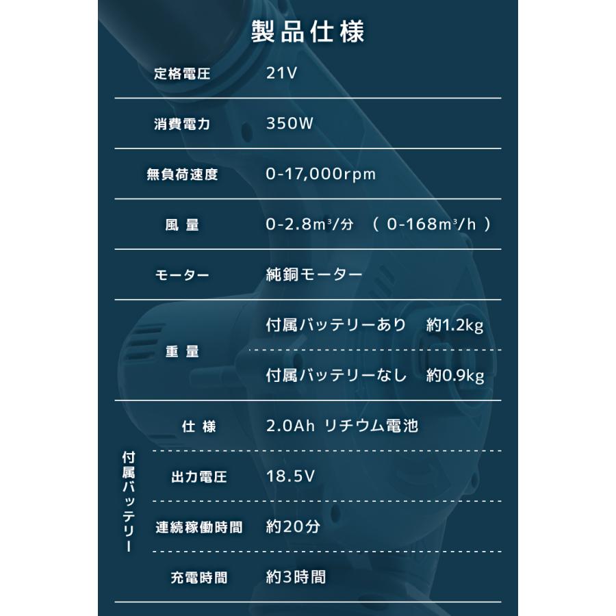 ブロワー 充電式 バキューム 充電式ブロワー 集塵機 送風 小型 マキタ 互換 バッテリー 軽量 コードレス 電動 掃除機 吹き飛ばし 吸い込み 落ち葉 枯葉 洗車 | WEIMALL | 11