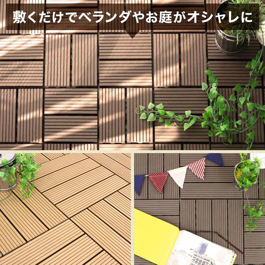 限定special Price ウッドタイル 27枚セット ウッドパネル ウッドデッキ 人工木 ベランダ 庭 腐らない Materialworldblog Com
