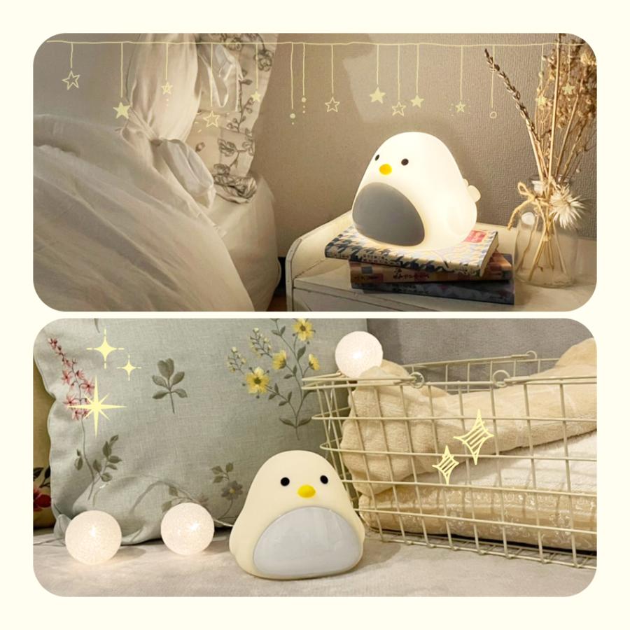 置き時計 目覚まし時計 デジタル ひよこ ナイトライト LED 温度表示 自動点灯 シリコン 充電式 アラーム スヌーズ プレゼント かわいい 動物 WEIMALL | WEIMALL | 15