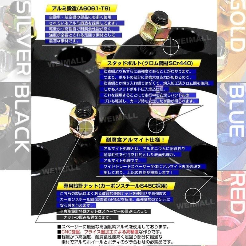 Durax ワイドトレッドスペーサー ワイトレ スペーサー ホイールスペーサー厚さ 40mm 2枚セット ワイトレ ツライチ仕様に 選べる2色 シルバー 銀 ブラック 黒|w-class|04