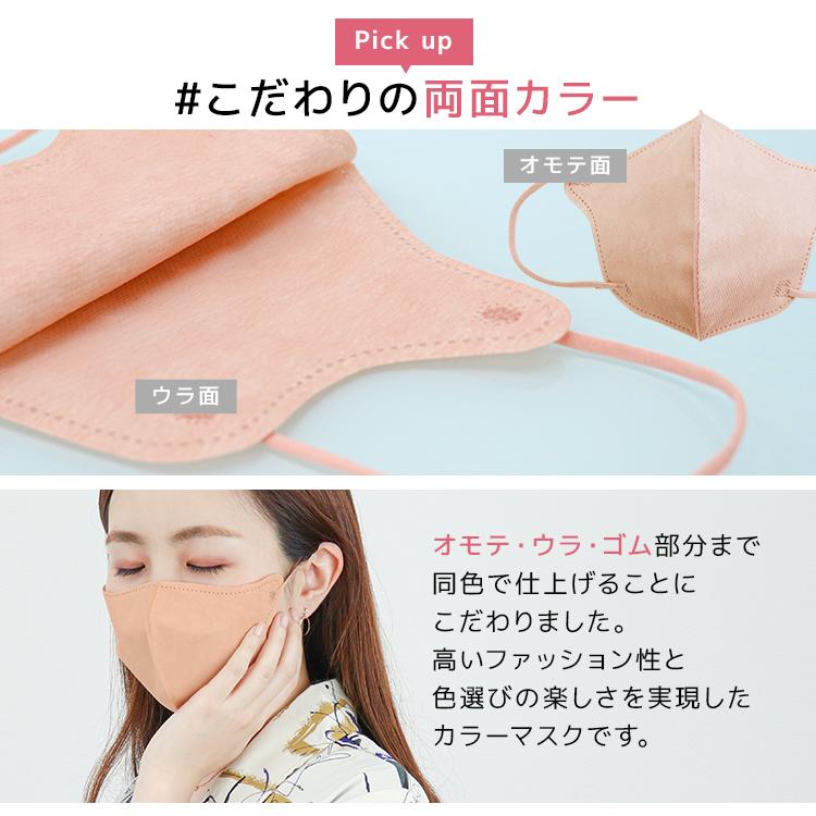 マスク 不織布 立体 両面同色 ノーマル 3D 立体マスク 3層構造 小顔  血色カラー ライラックアッシュ ホワイト WEIMALL | WEIMALL | 04