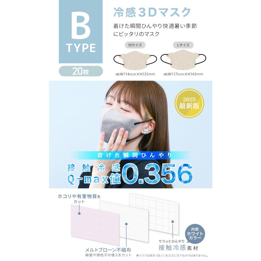 マスク 不織布 冷感 3D カラーマスク 20枚 両面同色 3Dマスク 立体マスク 3層 小顔 おしゃれ WEIMALL | WEIMALL | 30