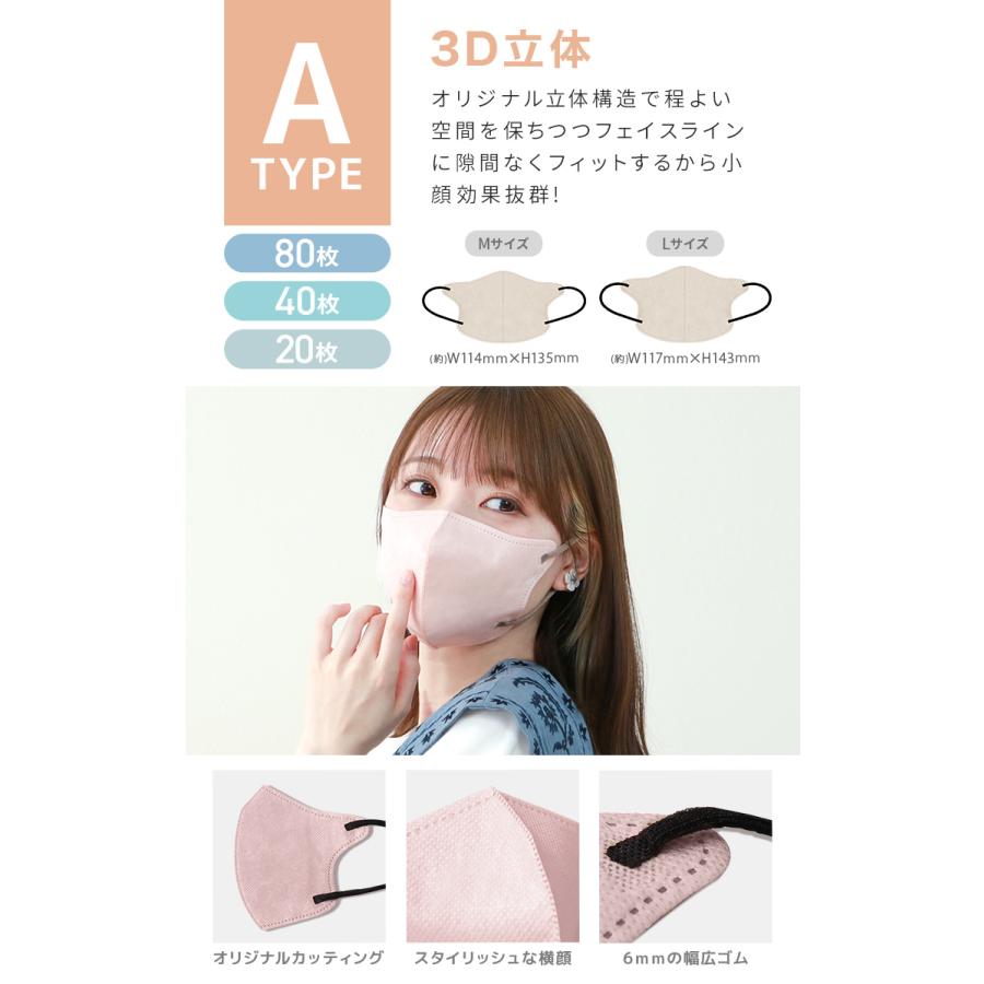 マスク 不織布 冷感 3D カラーマスク 20枚 両面同色 3Dマスク 立体マスク 3層 小顔 おしゃれ WEIMALL | WEIMALL | 27